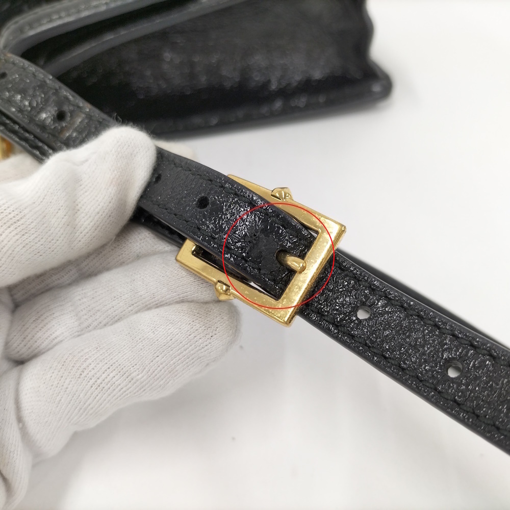 GUCCI Shoulder Bag Sherry Suede Black - Picture 7 of 10